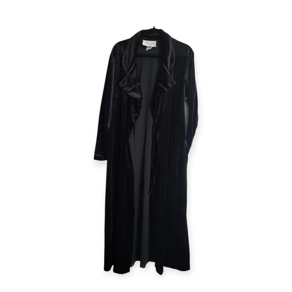 Cinema Etoile Womens L Vintage Velvet Smoking Robe Old Money Classic Noir BN USA